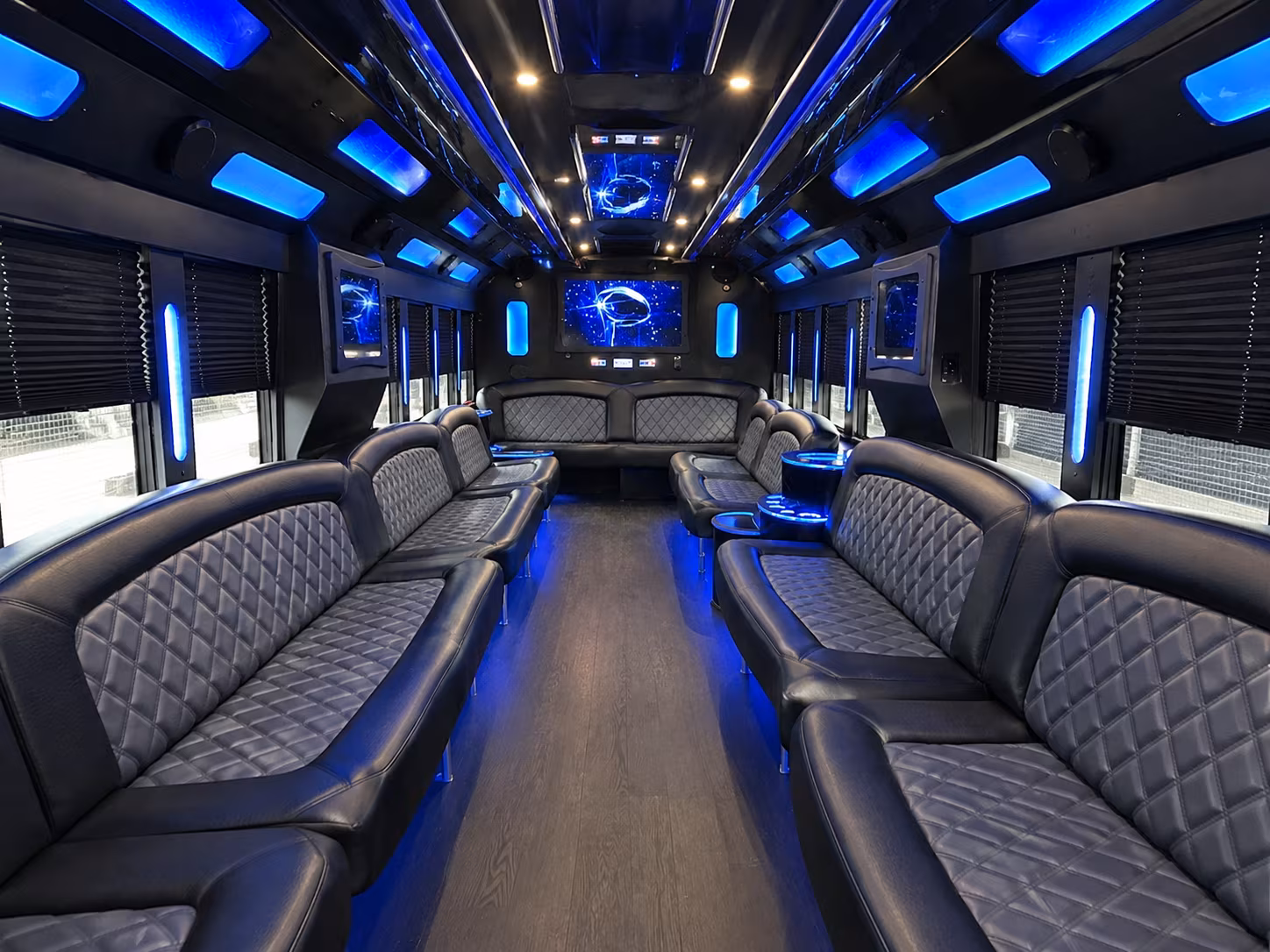 Passenger watching the Columbus scenery during a regional party bus road trip