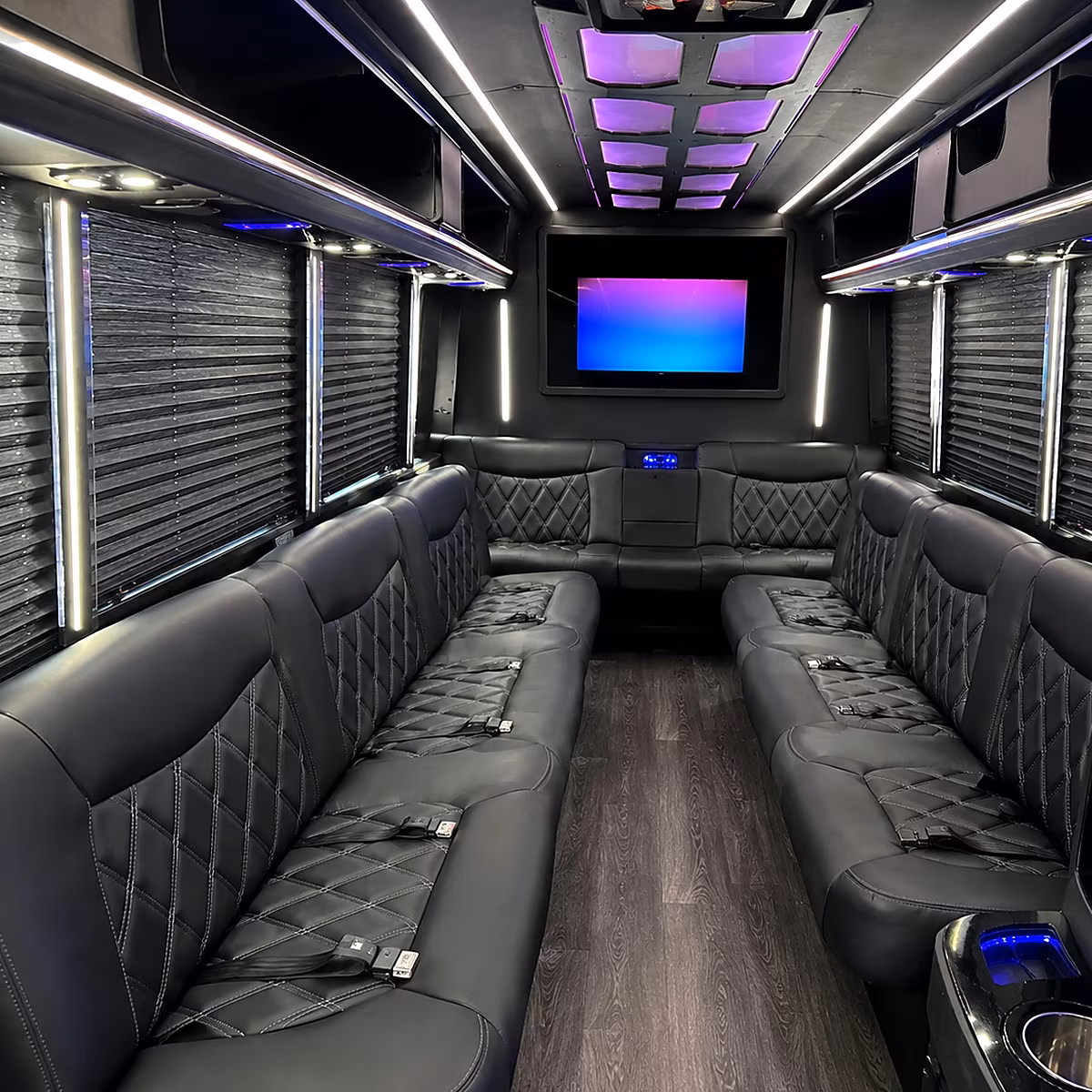 Columbus Private Event Transportation party bus interior