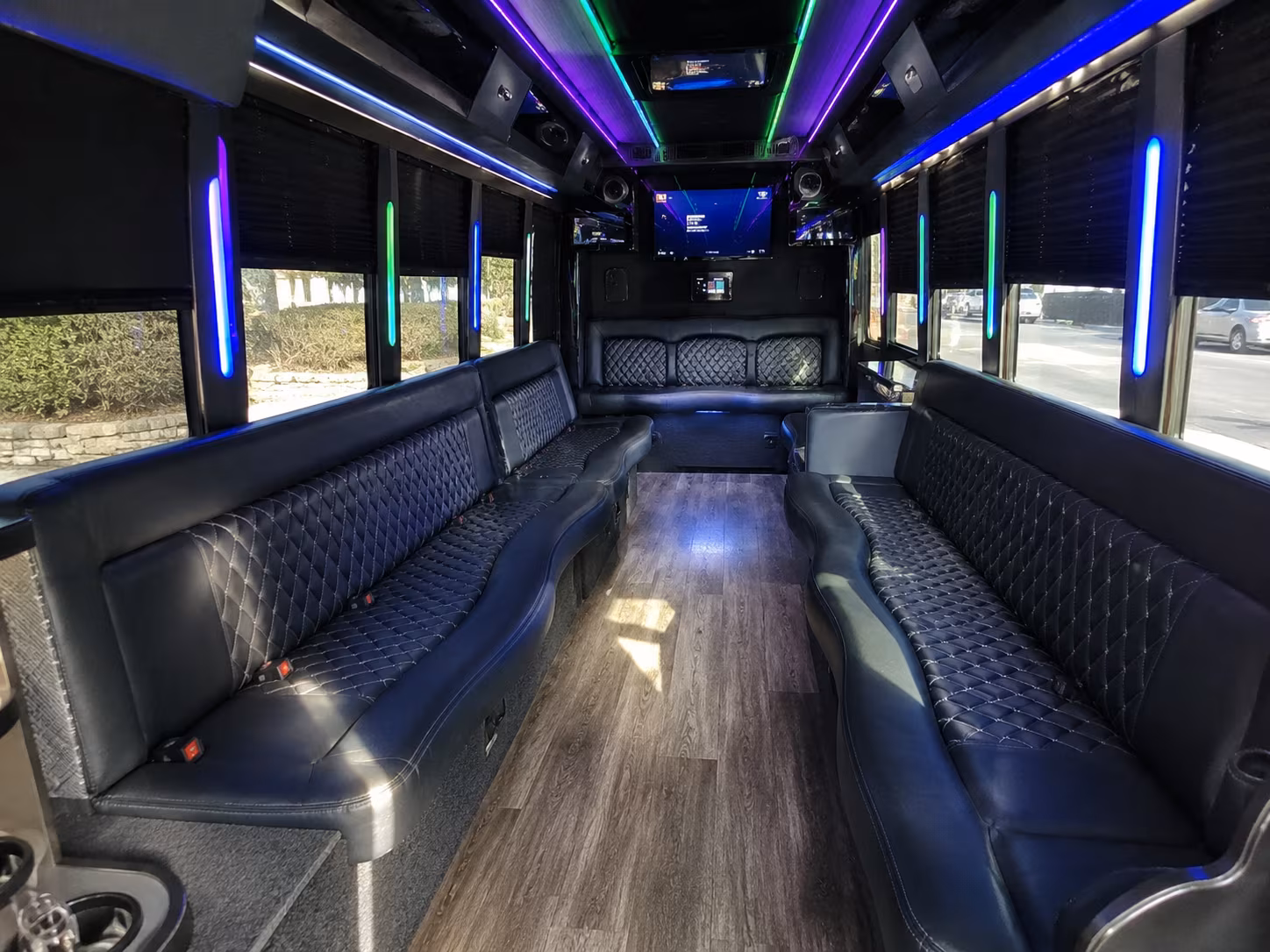 Columbus Prom & Homecoming Transportation party bus interior