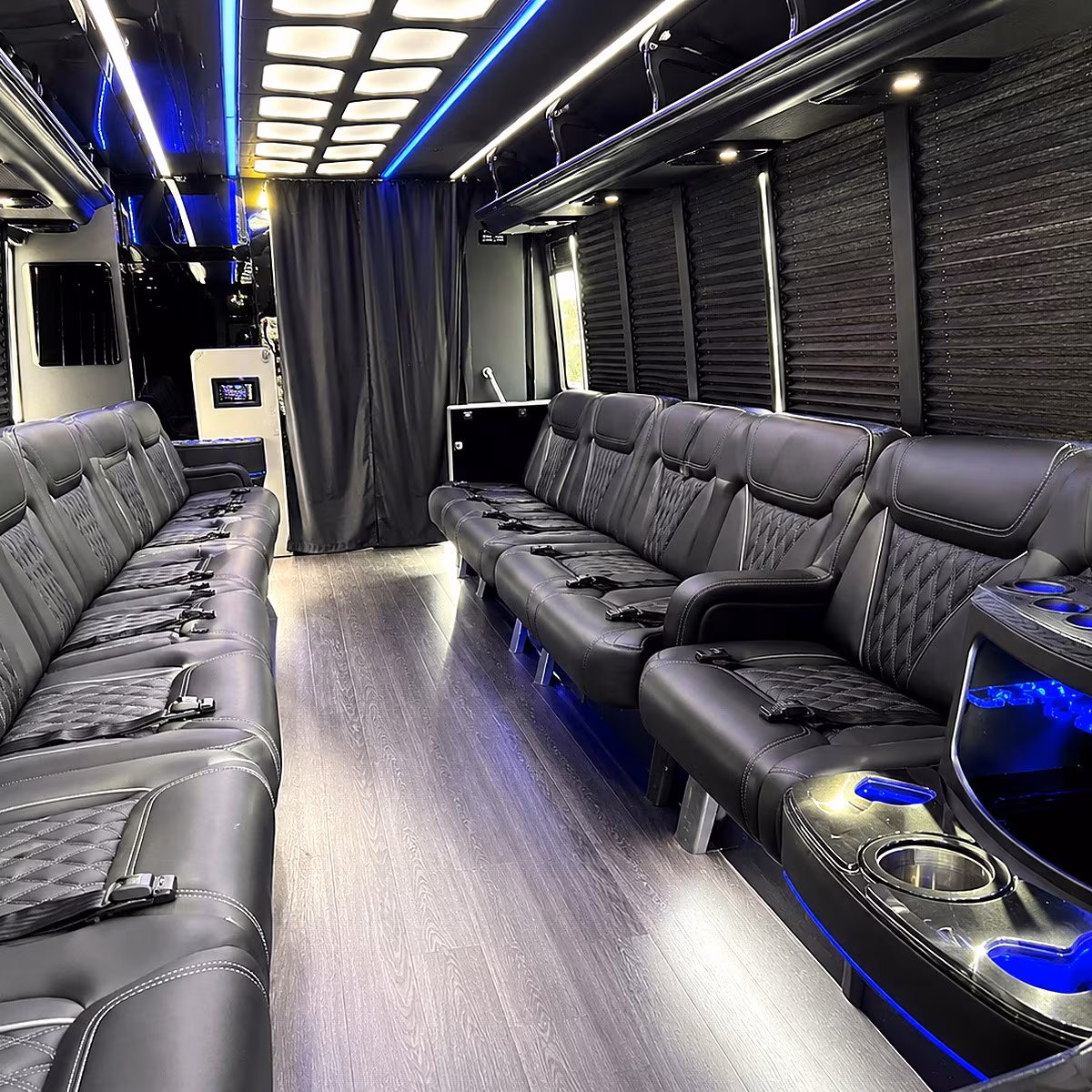 Columbus Sporting Event Transportation party bus interior